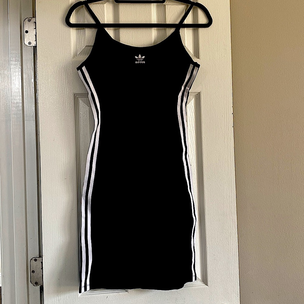 Adidas tank dress black white NWT new small